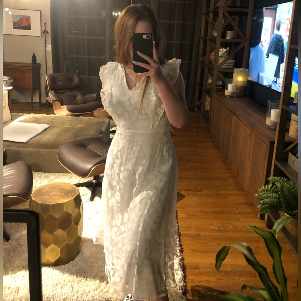 NWT DKNY floral white dress